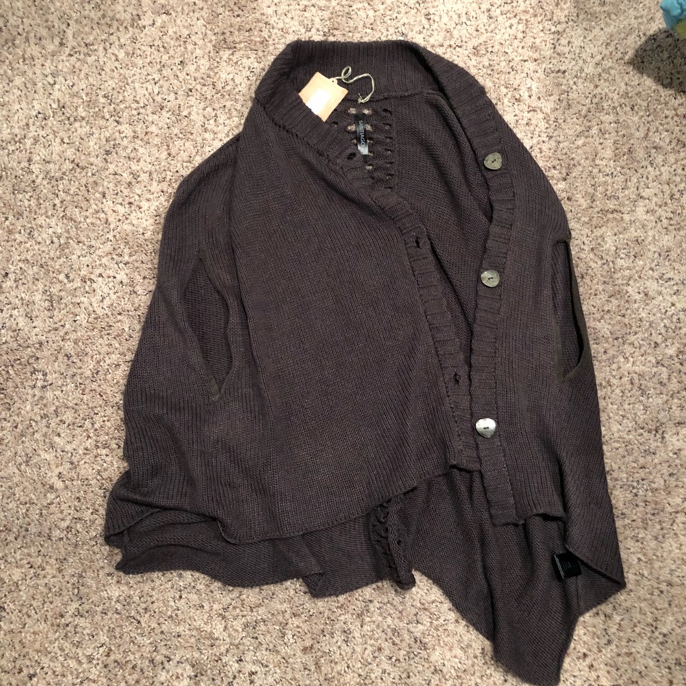 Cashmere/silk/linen Blend Asymmetric Poncho